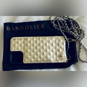 New Bandolier pearl gold Crossbody with authentic bandolier matching Chain Strap